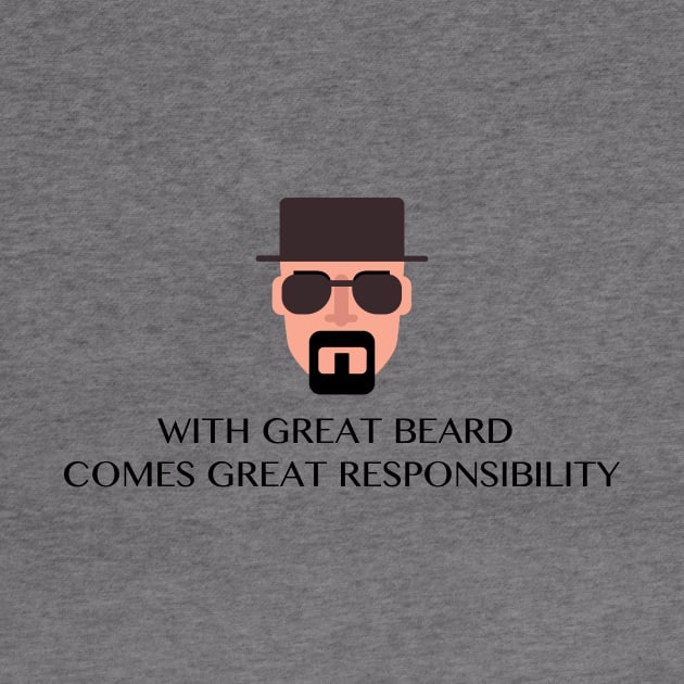 WITH GREAT BEARD COMES GREAT RESPONSIBILITY Funny Quote by skstring